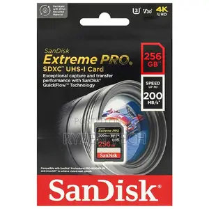 Sandisk Extreme Pro 256gb Sd Card Up to 200mb/S - 256gb
