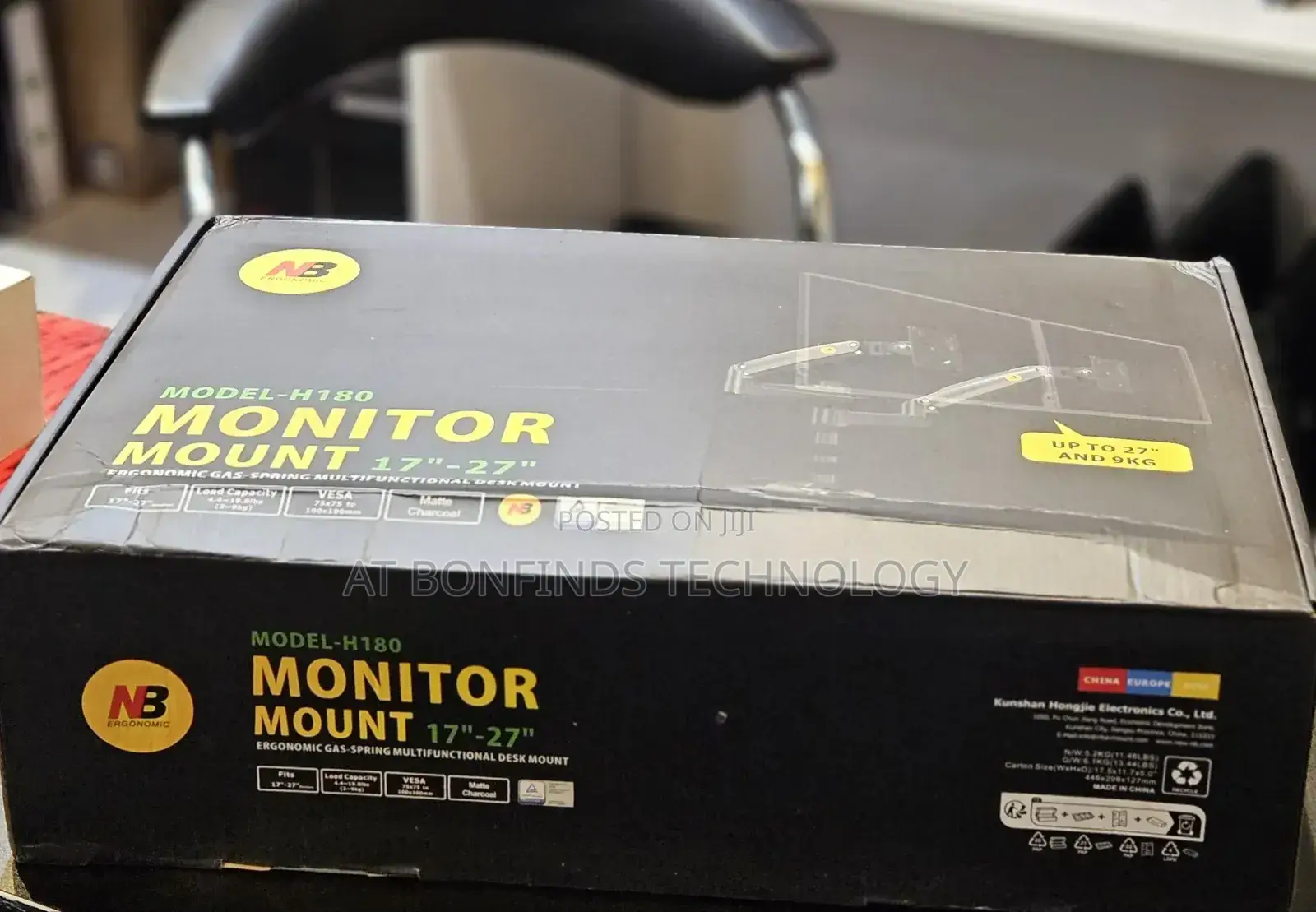 Ergonomic Dual Arms Monitor Mount
Up to 27” Monitor