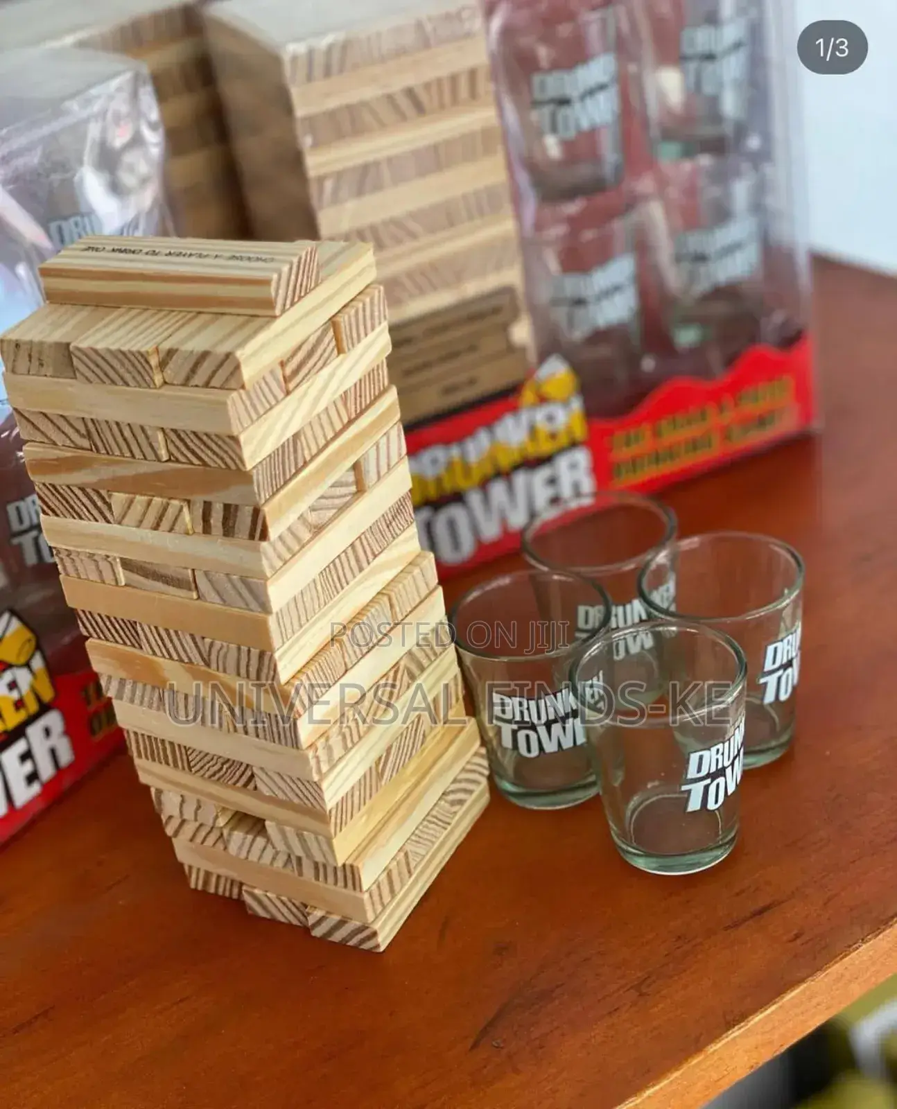 Wooden Drunken Tower Large Size Party Shot Glasses