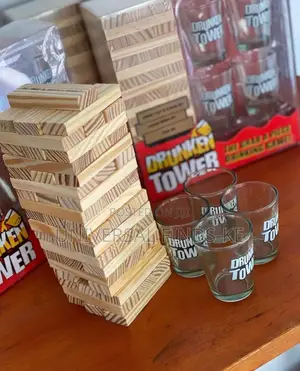Wooden Drunken Tower Large Size Party Shot Glasses