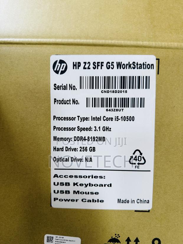 Desktop Computer HP Z2 G5 SFF 8GB Intel Core I5 SSD 256GB - thumbnail 4