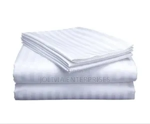 Hotel Quality White Striped Bedsheet Sets