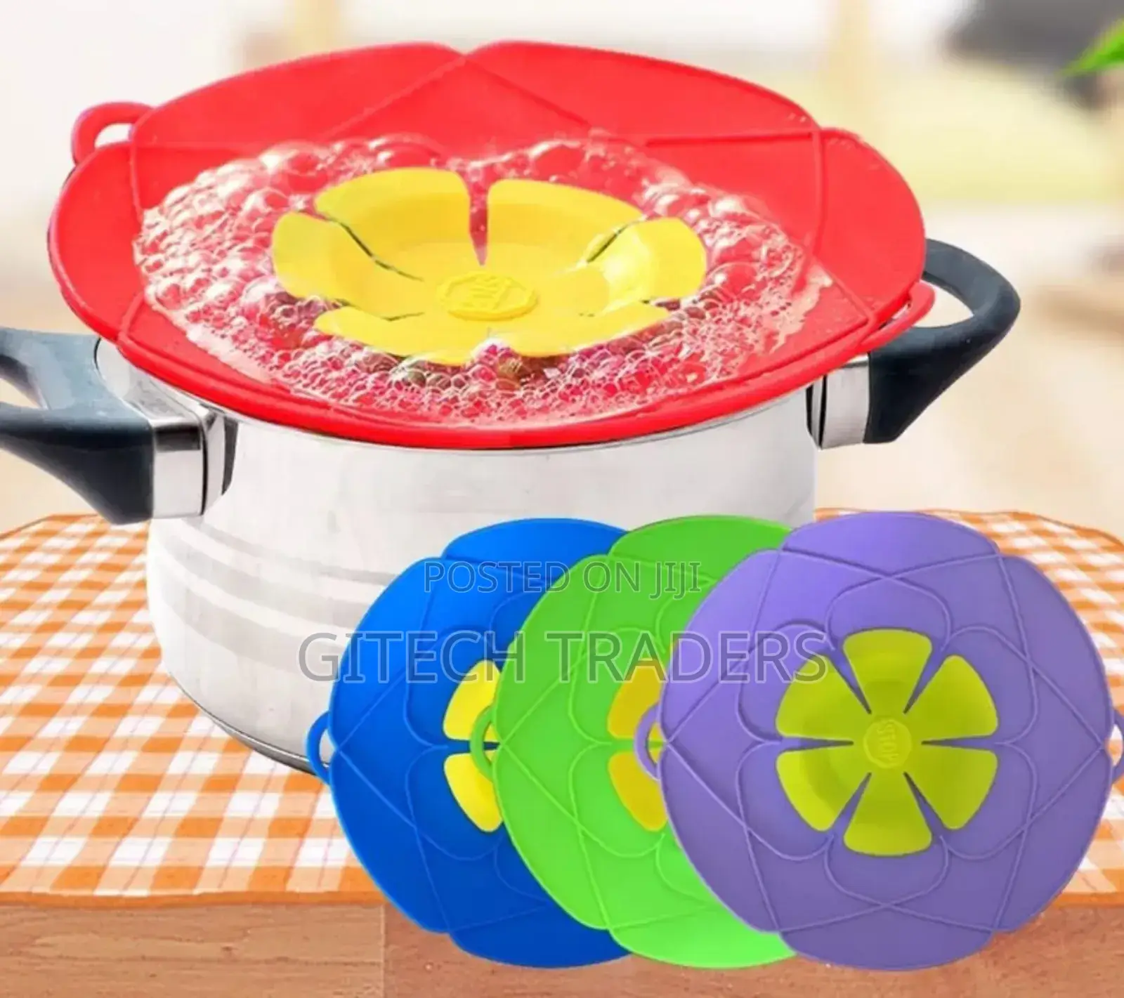 *Multifunctional Silicone Lid Spill Stopper Cooking