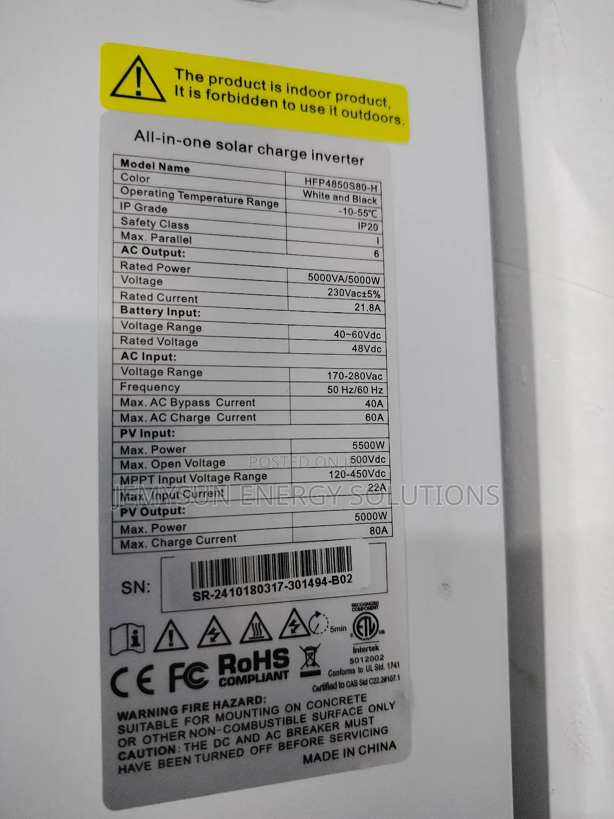 5kw Srne Hybrid Solar Inverter
