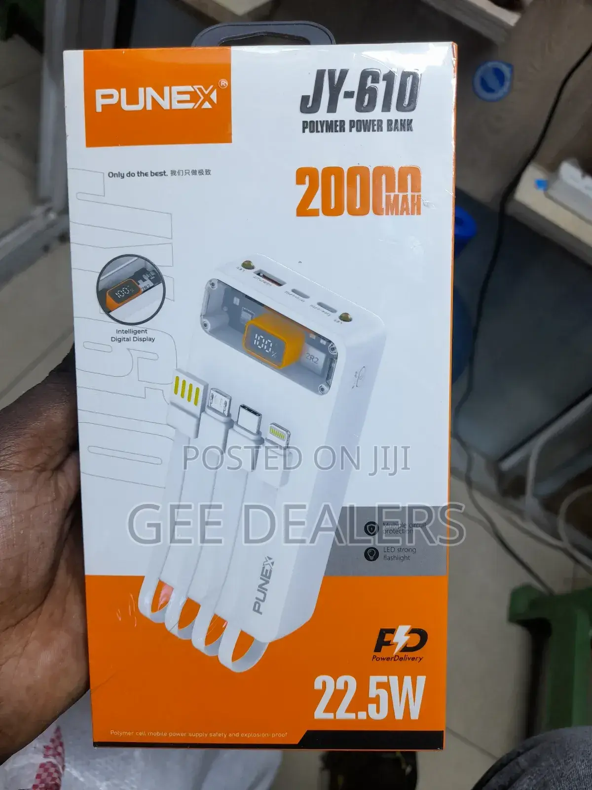 Punex Power Bank 20000mah ,Original Power Bank With Cables