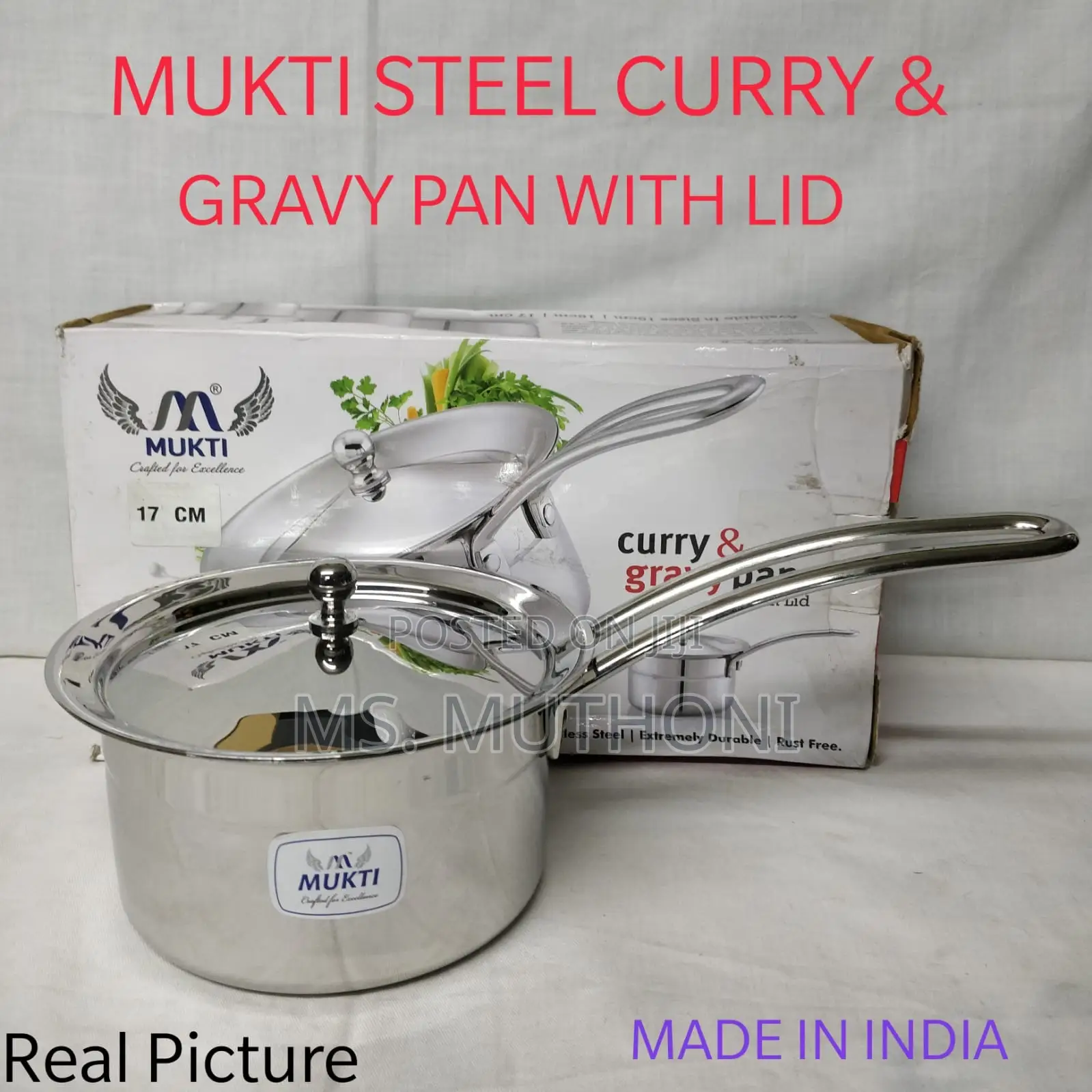 Stainless Steel Curry Gravy Pan With Lid