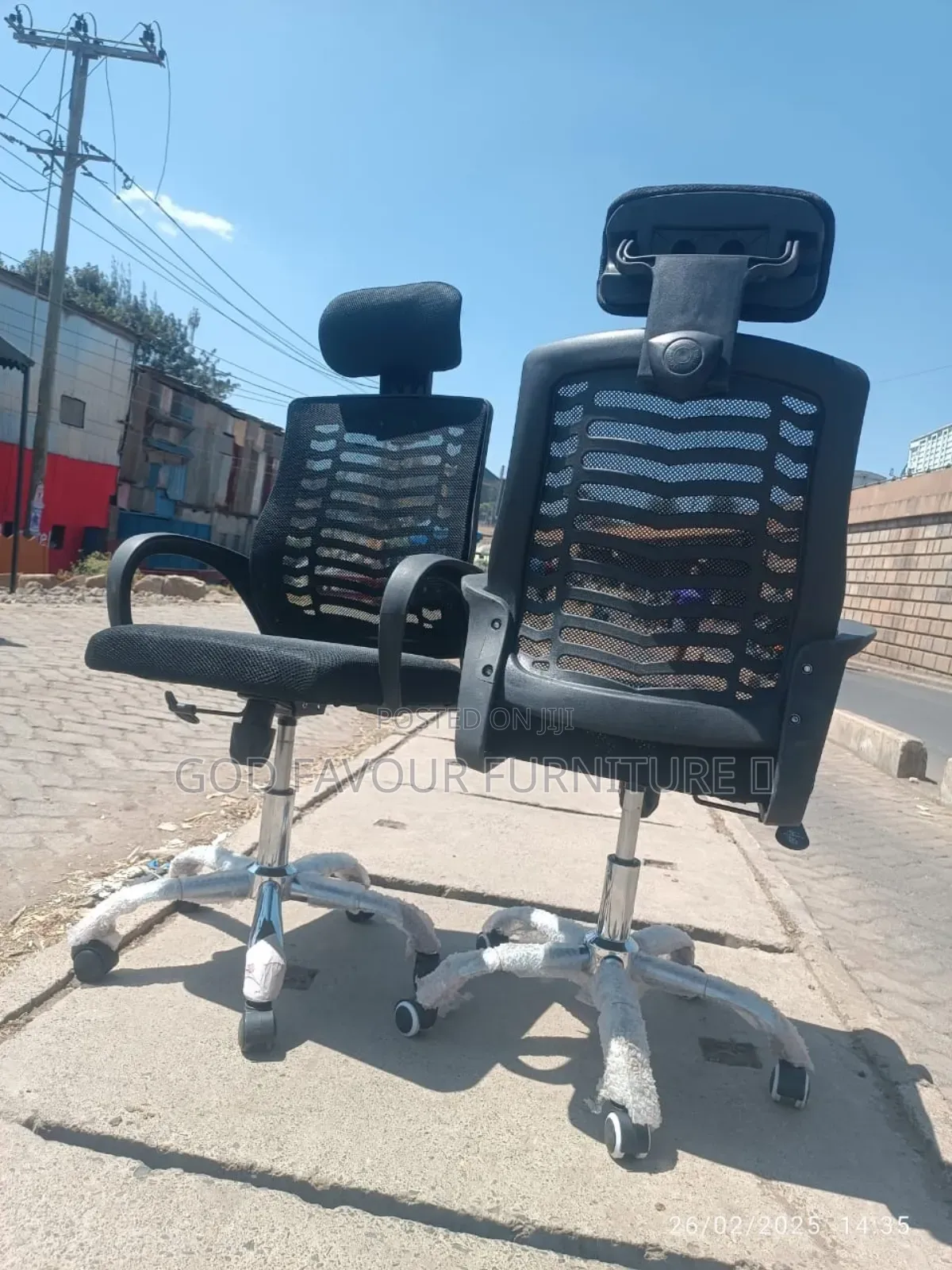 Secretarial Mesh Office Chair With Headrest Yg4cx