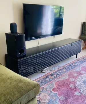 7ft Black Modern Tv Stand