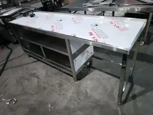 New Long Stainless Steel Work Table With Undershelves