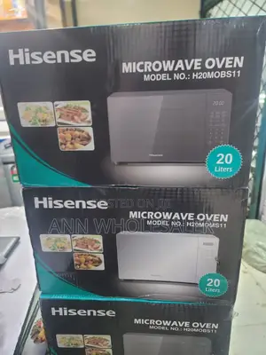 Silver and Black Hisense Digital Microwave H/76