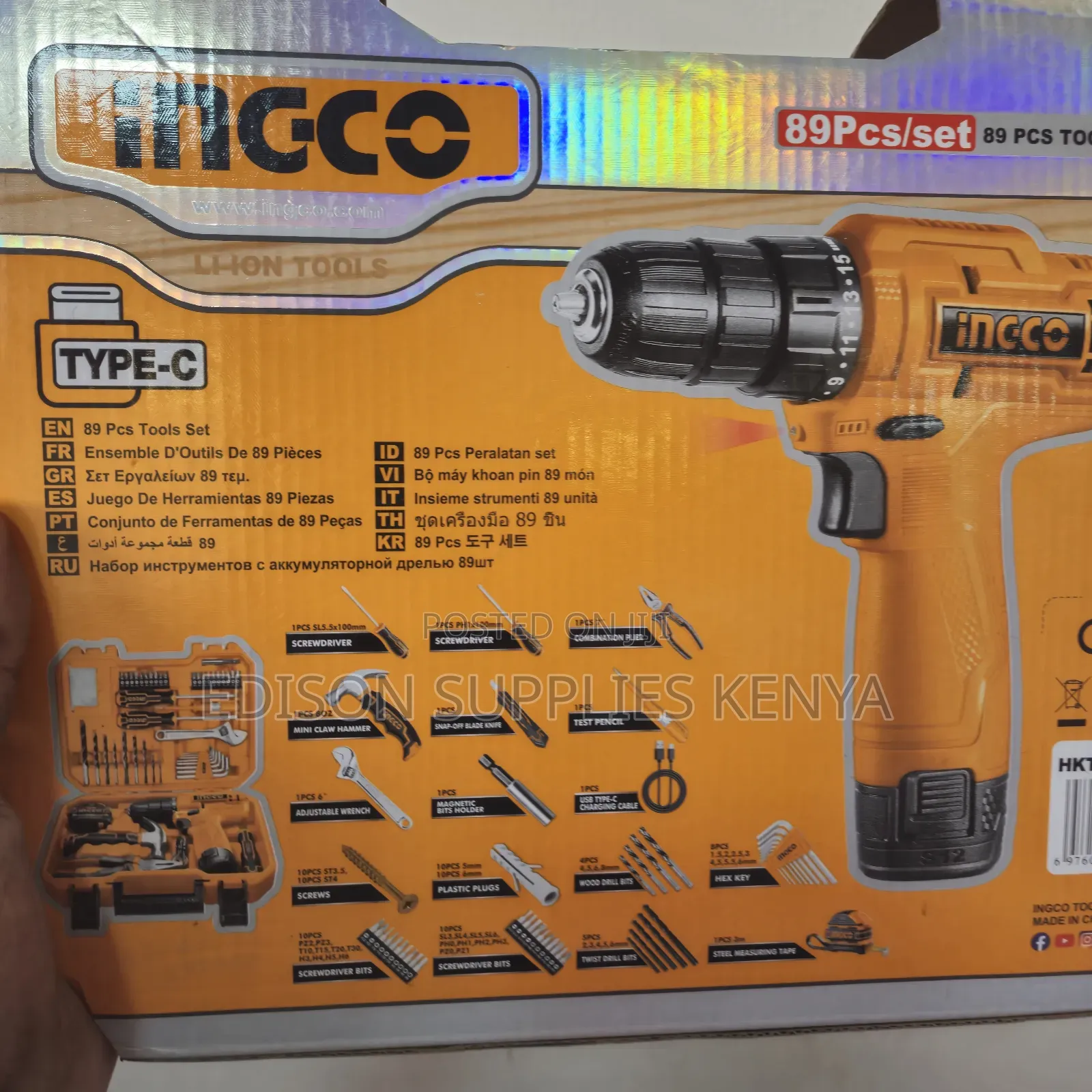 Ingco 89pcs Tools Set Cordless Drill Tools Set Hkthp10891