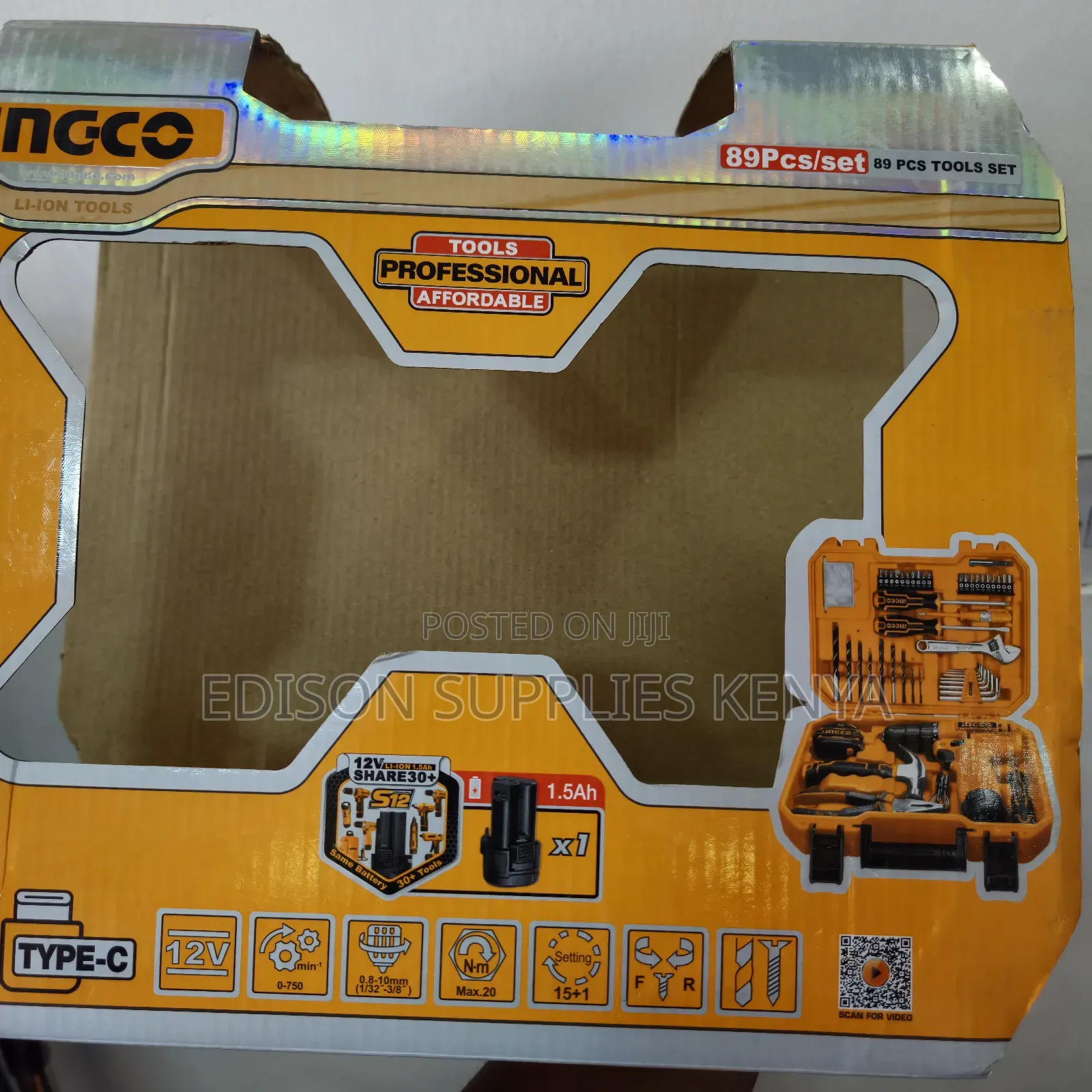 Ingco 89pcs Tools Set Cordless Drill Tools Set Hkthp10891