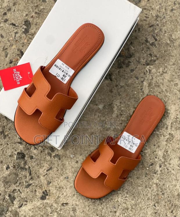 Leather Hermes Brown Sandals for Women - thumbnail 2