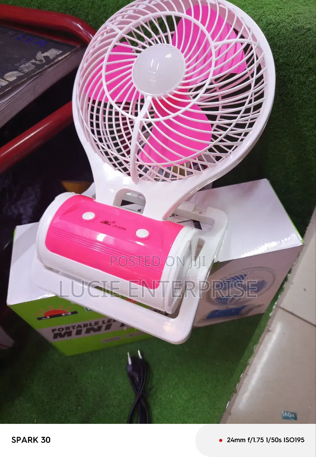 Rechargeable Led Light With Mini Fan