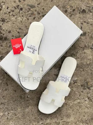 White Leather Hermes Sandal for Women