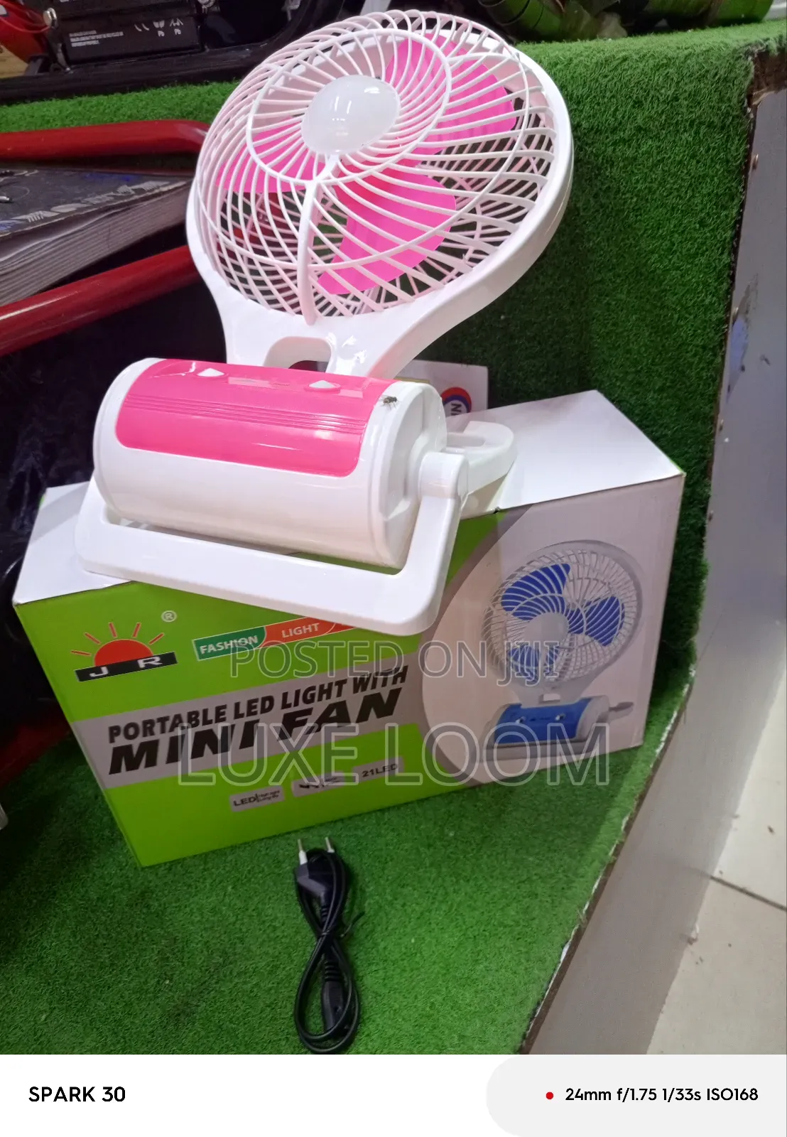 Rechargeable Led Light With Mini Fan