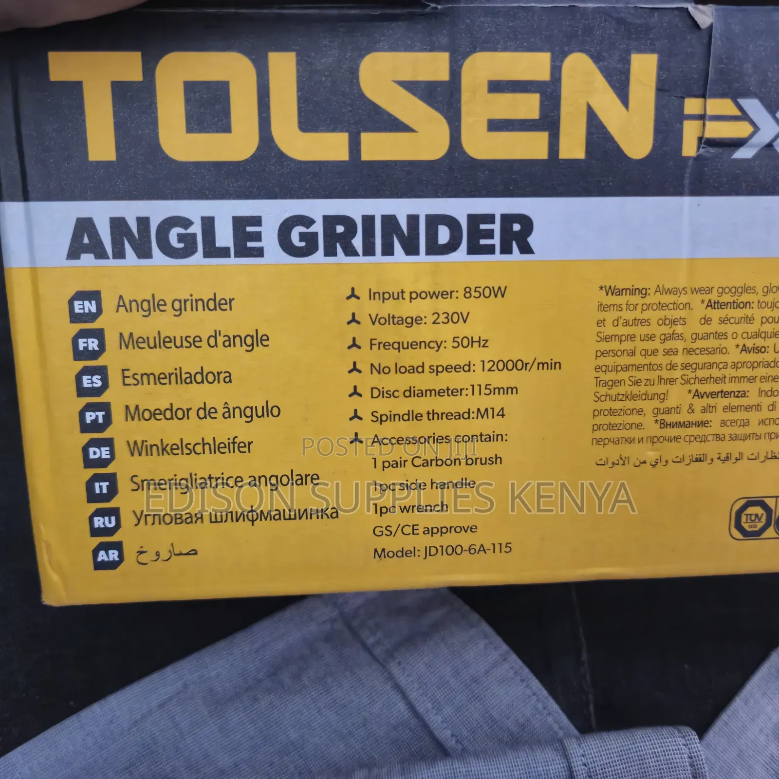 Angle Grinder 850 Watts Tolsen Angle Grinder 850w