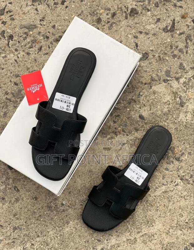 Black Hermes Sandal for Women - main view