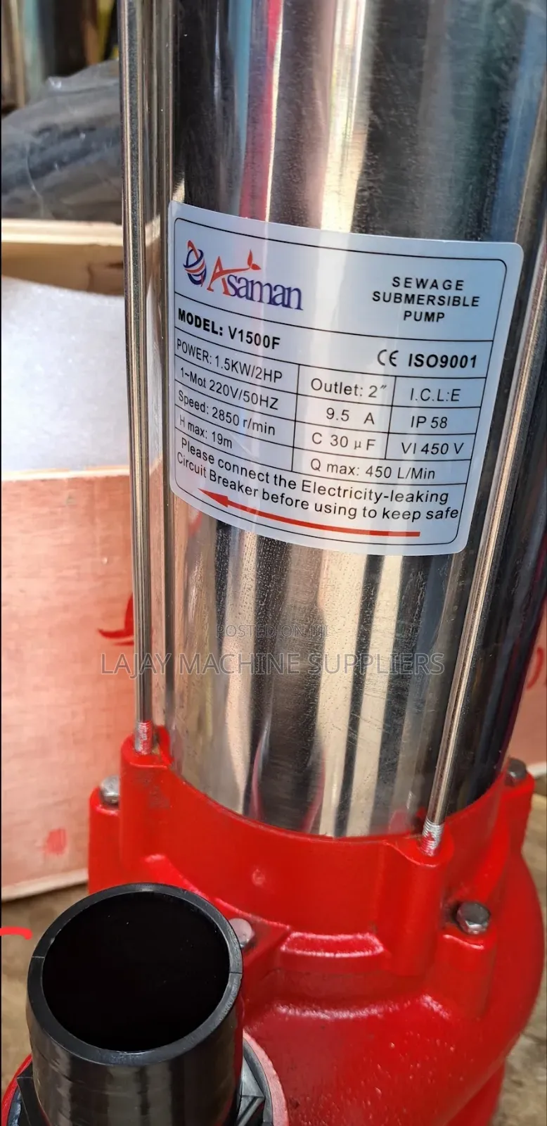 Sewage Submersible Pump 2hp 19m