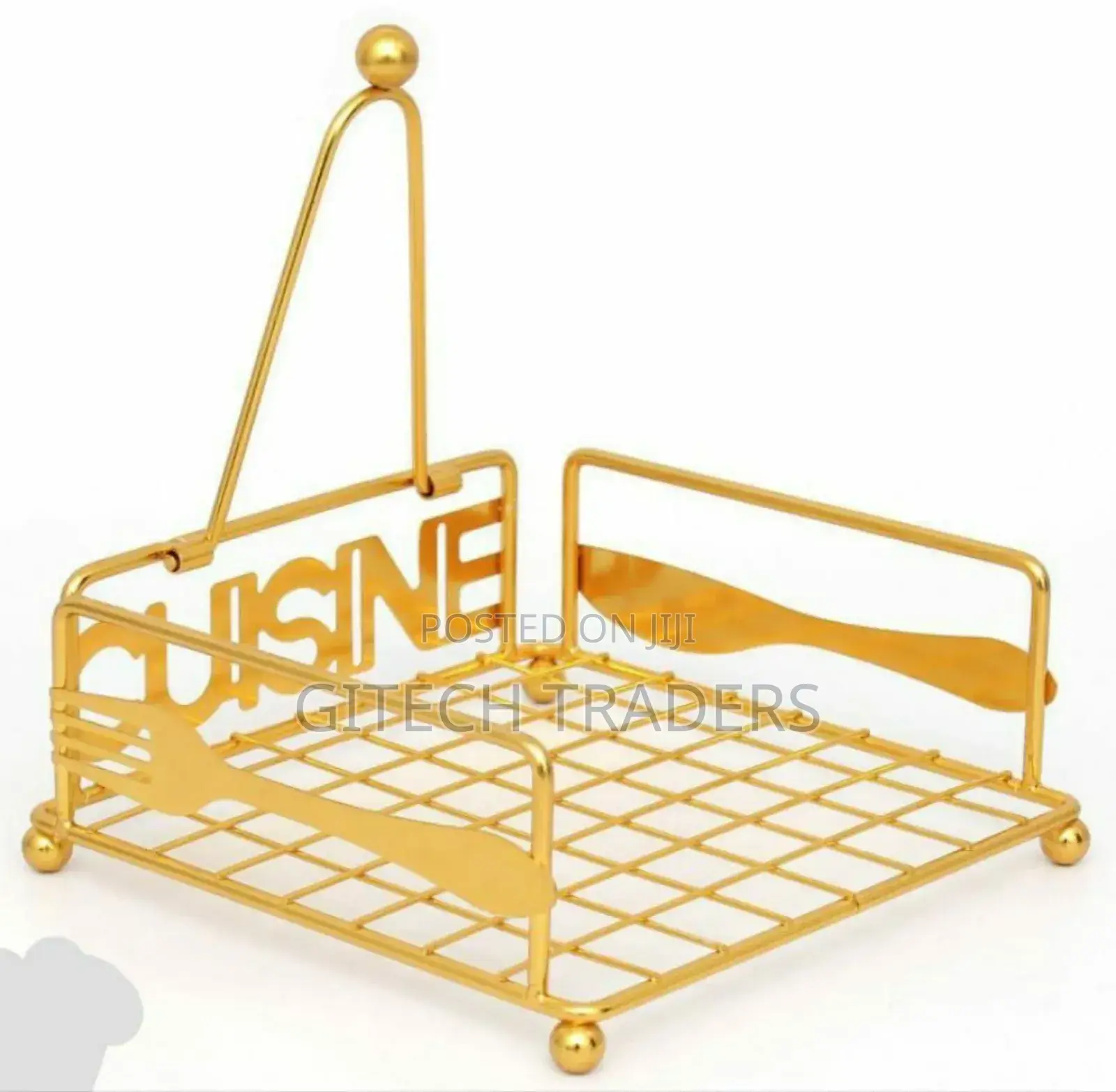 Gold Cuisine Metal Napkin Holder