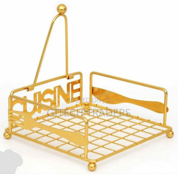 Gold Cuisine Metal Napkin Holder