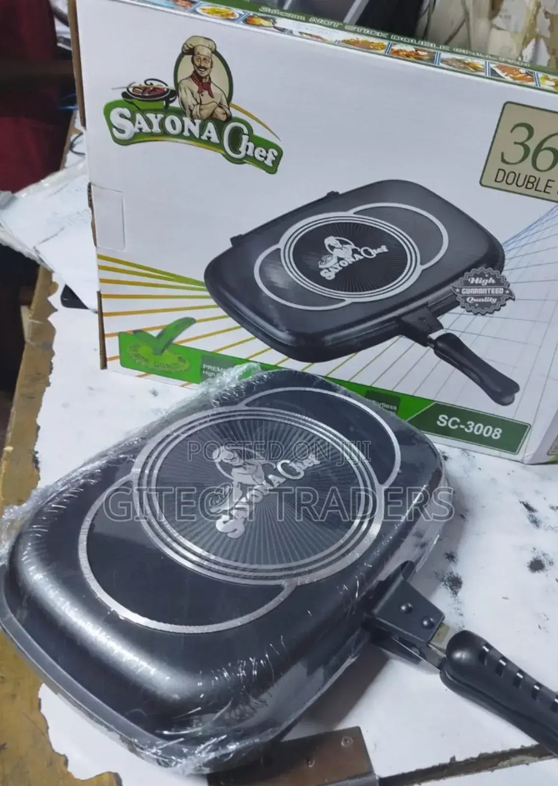 36 Cm Sayona Chef Double Grill Pan Nyama Choma Wet