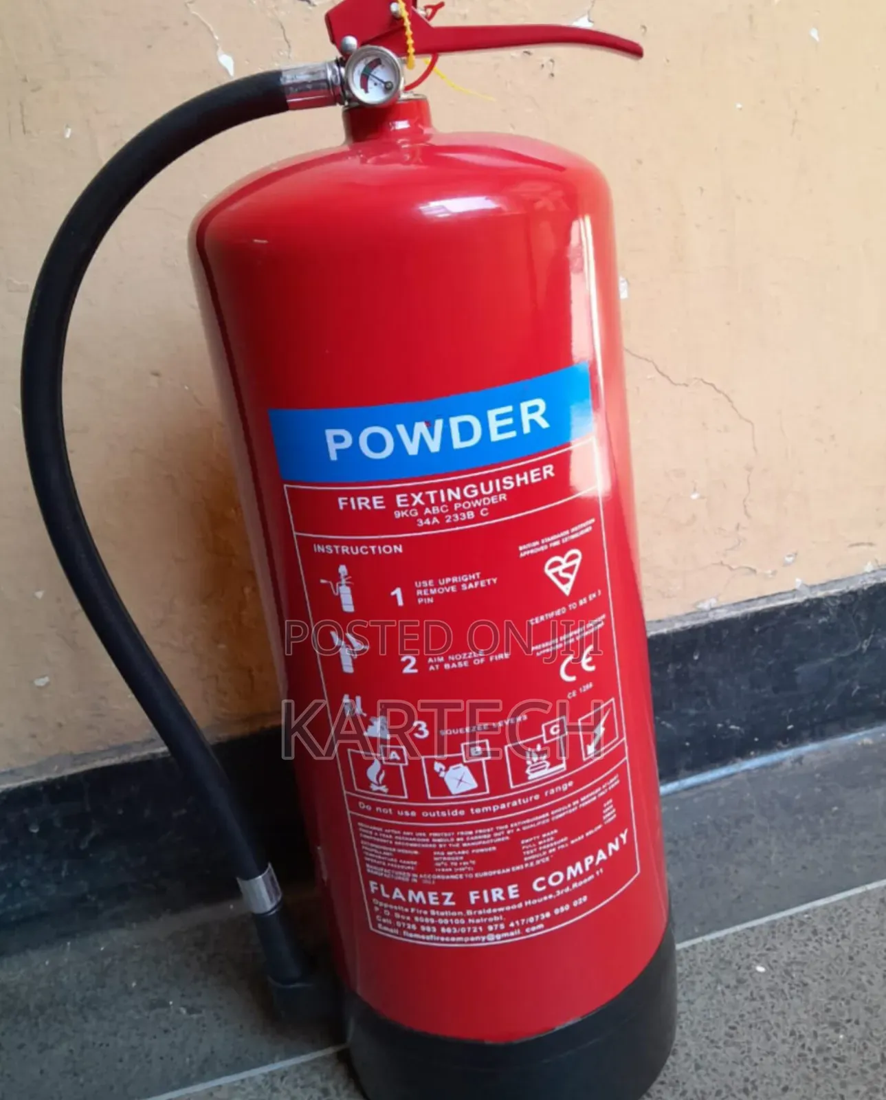 Powder Fire Extinguisher 9 Kilograms Abc