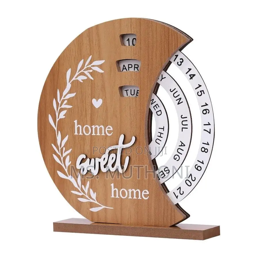 Perpetual Wooden Desk Calendar (Moon)