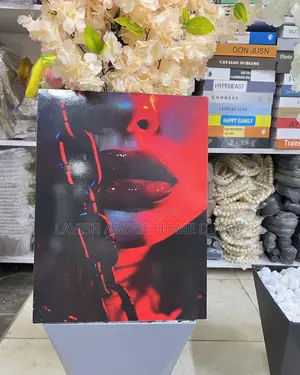 Feminine Lady Red Wall Art Hanging for Decor