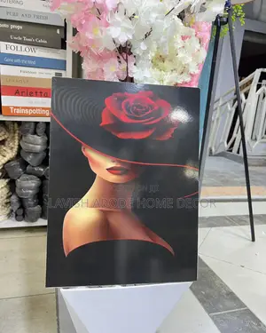 Wall Art Haning for Wall Decor Lady With Rose Hat