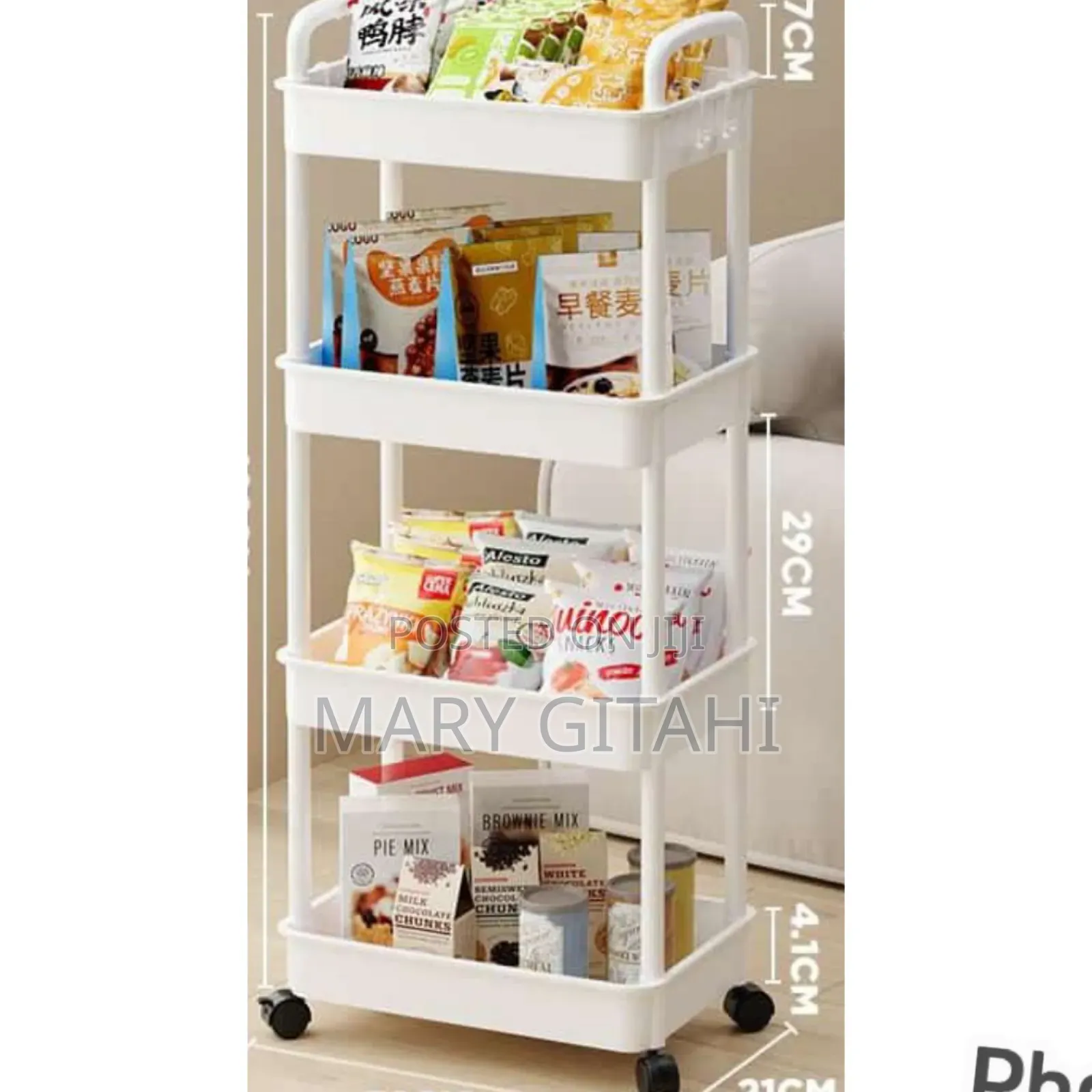 4 Layer Kitchen Rack With Wheels