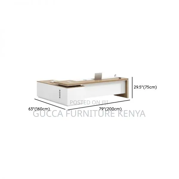 Office Tables:160cm L-Shape Secure Office Computer Table