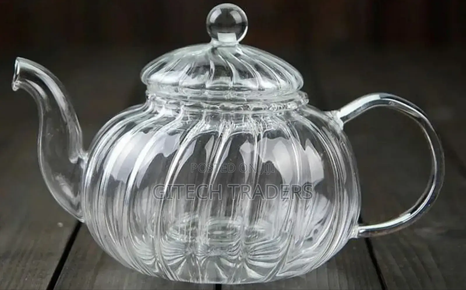Stripped High Borosilicate Glass Tea/Coffee Pot