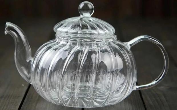 Stripped High Borosilicate Glass Tea/Coffee Pot