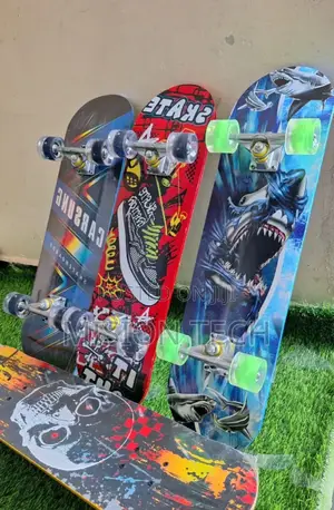 Skateboard With Rubber Wheels.
 