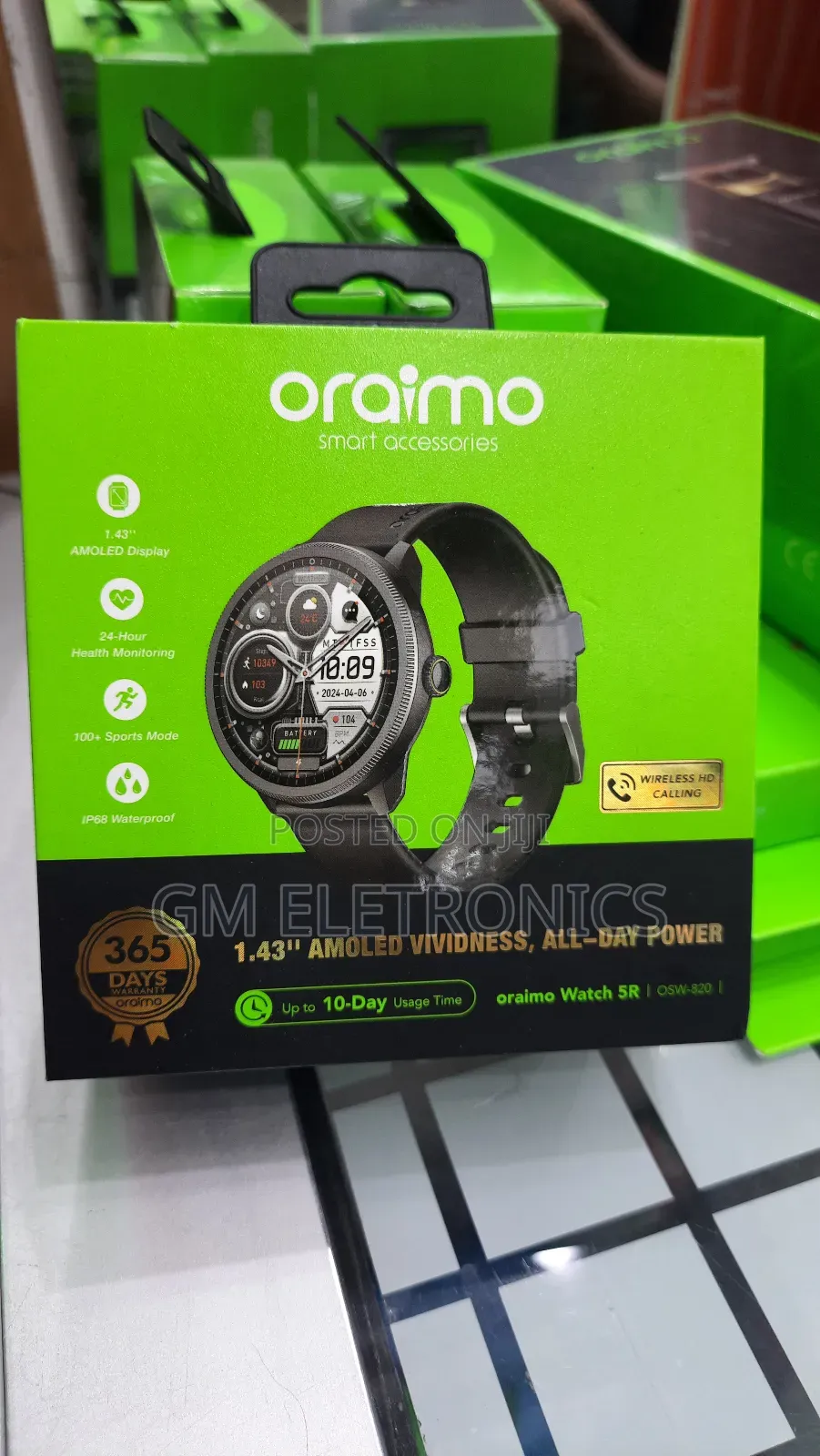 Oraimo Watch 5r 1.43'' Amoled Ip68 Smart Watch.