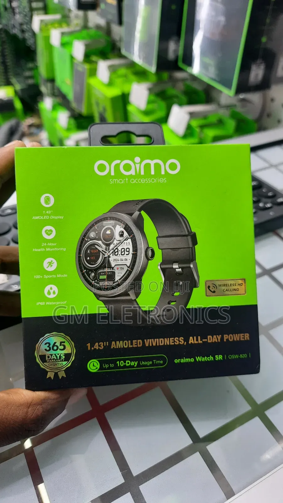 Original Oraimo Watch 5r Osw-820 Smartwatch. - Black