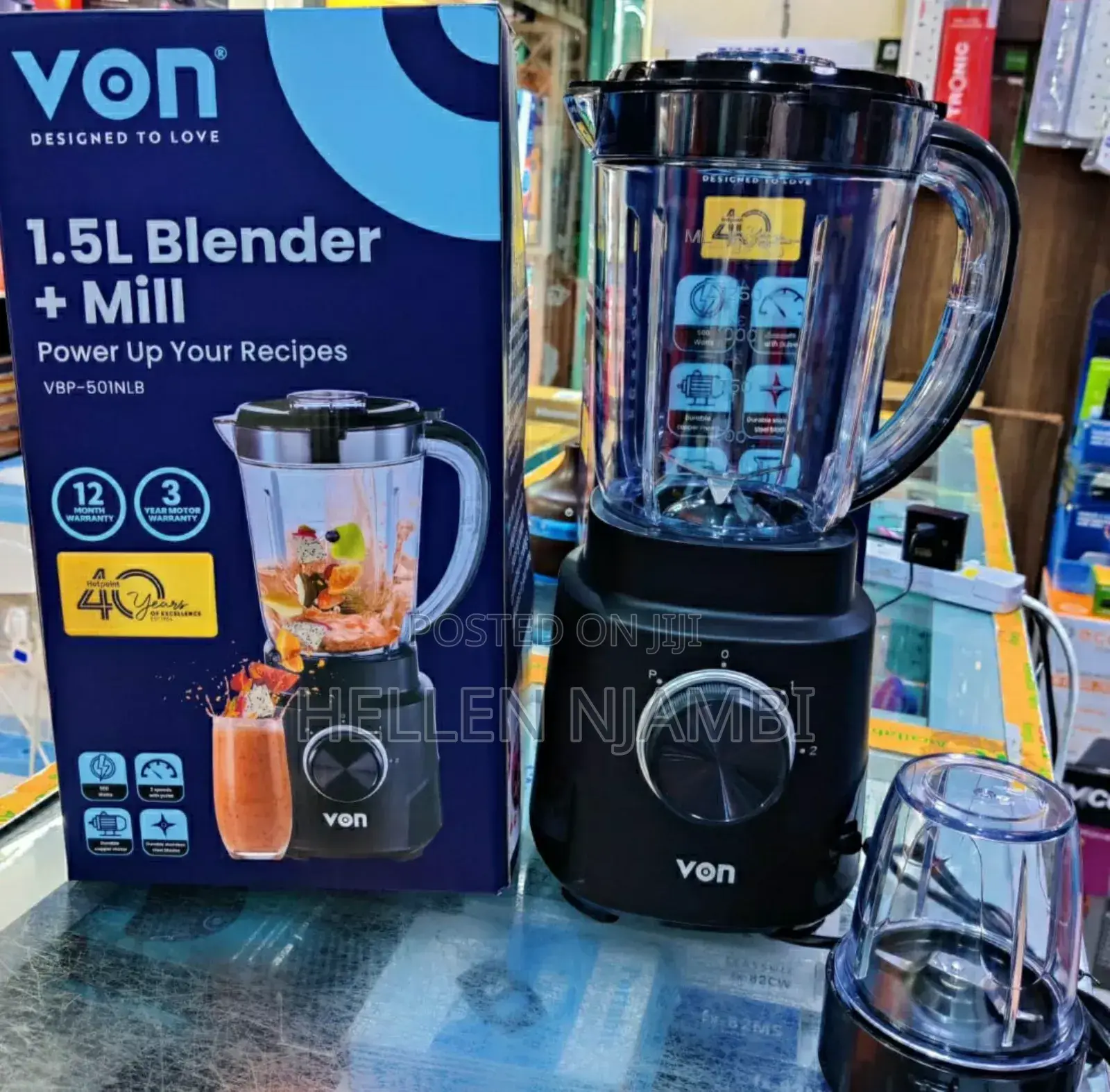 Von 2 in 1 Electric Blender