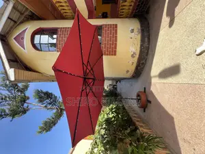 New Garden and Rooftop Maroon Parasol With Solar Lights