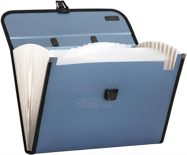 Expanding Blue File Folder With Pockets - main view