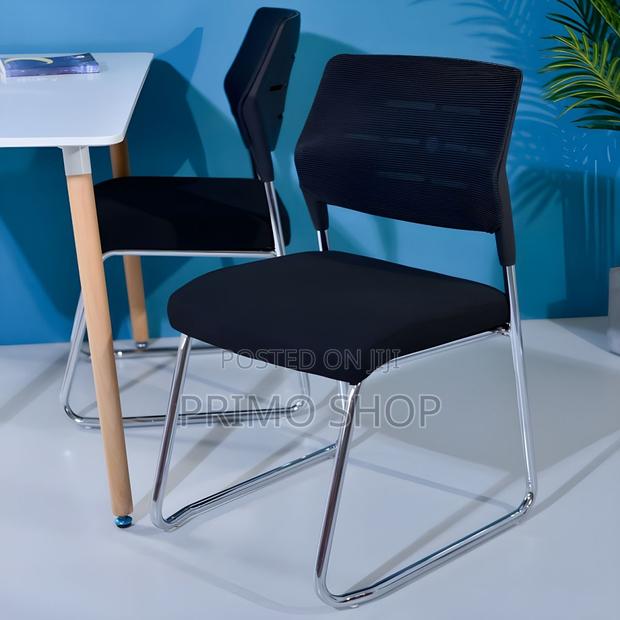 Office Chairs: Simple Ergonomic Mid Back Chrome Frame Chair - thumbnail 2