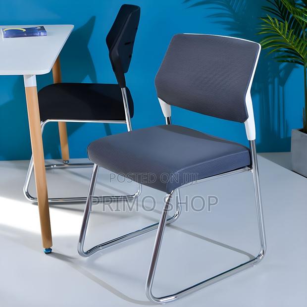 Office Chairs: Simple Ergonomic Mid Back Chrome Frame Chair - thumbnail 3