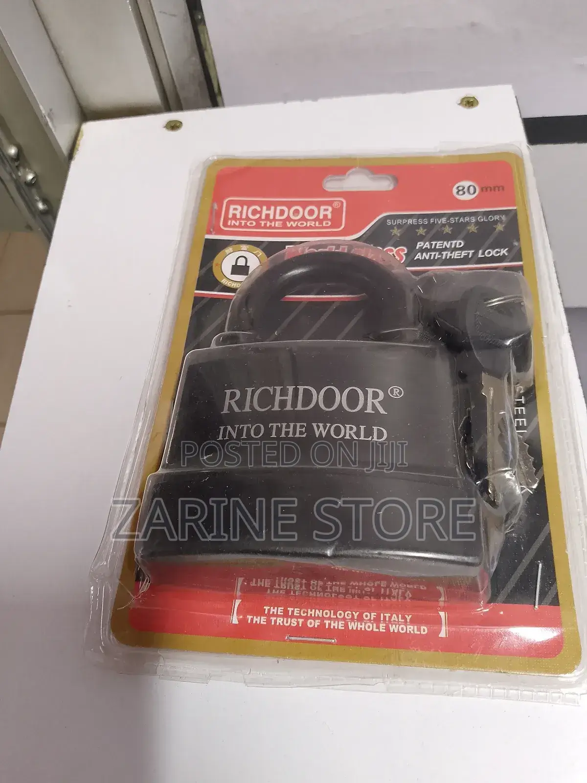 80mm Richdoor Padlock Top Security Lock With 3 Keys