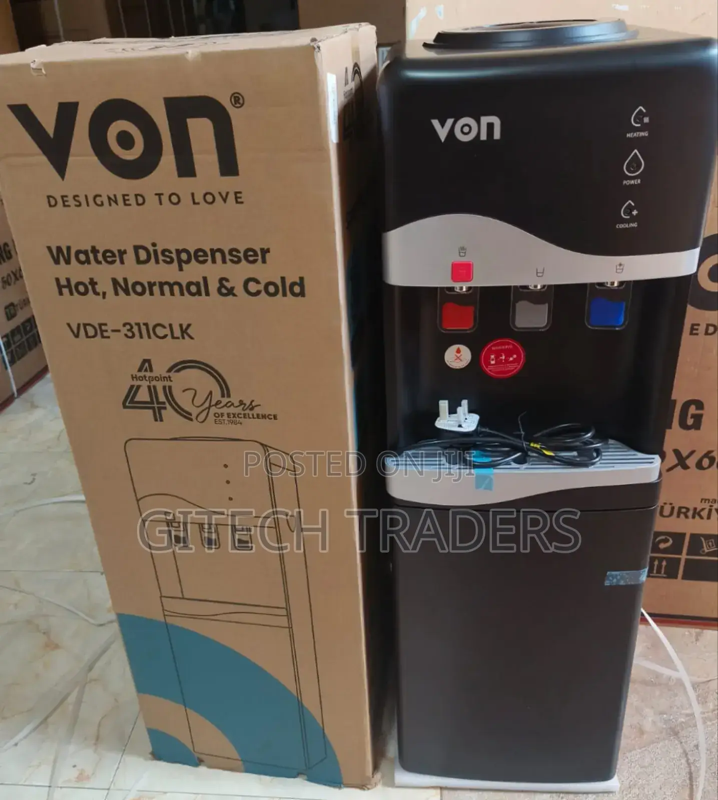 Von Hotpoint 3tap Water Dispenser Hot and Cold