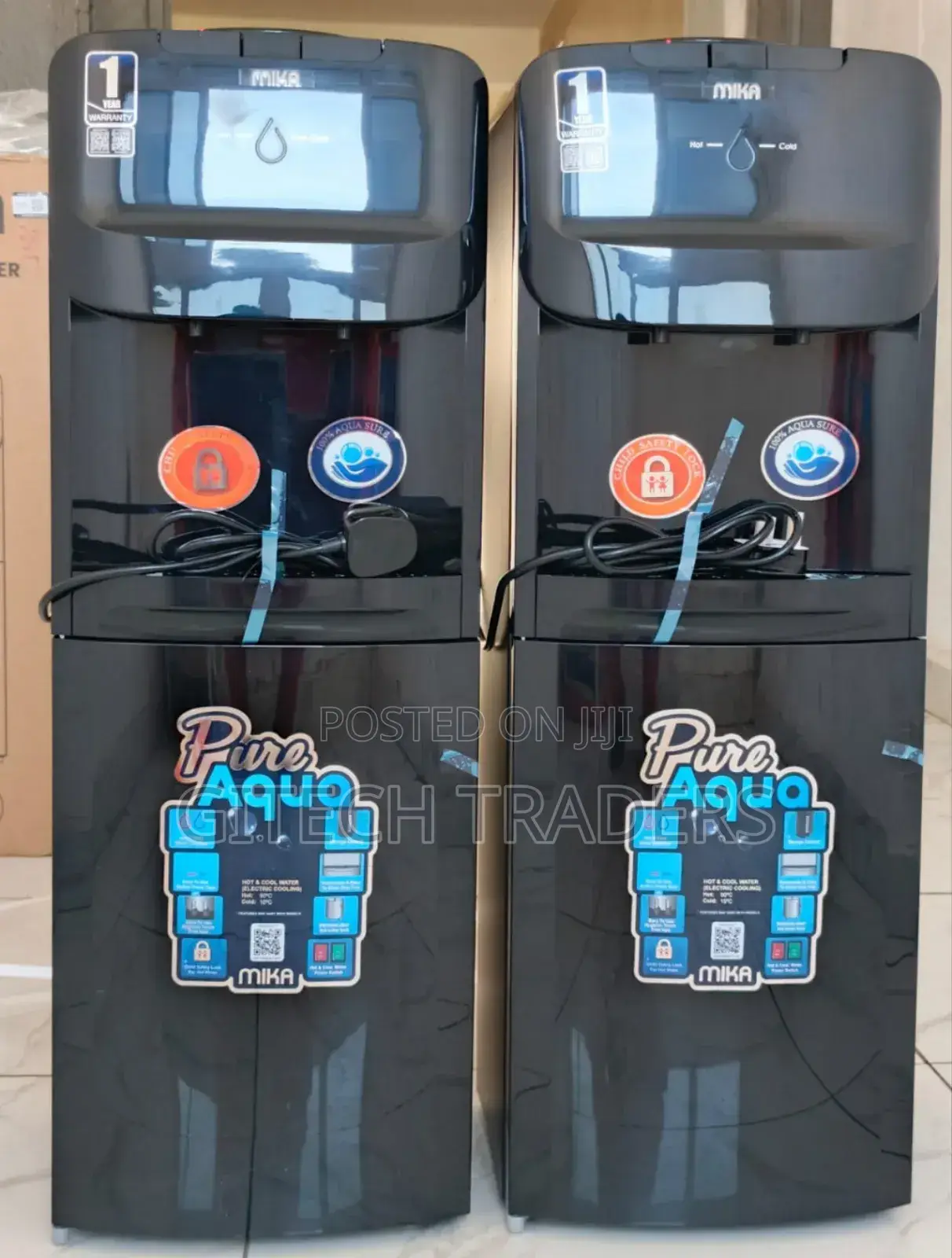 Black Mika Free Standing Hot and Cold Water Dispenser