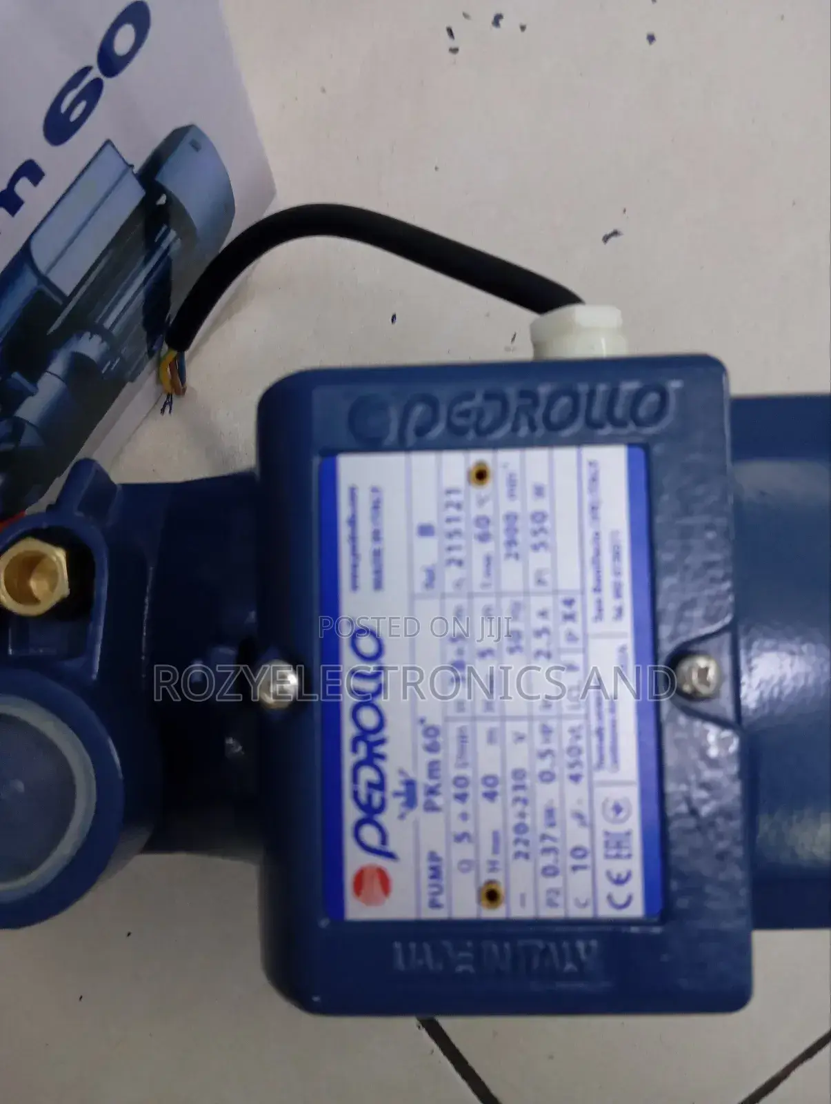 0.5hp Pedrollo Pump