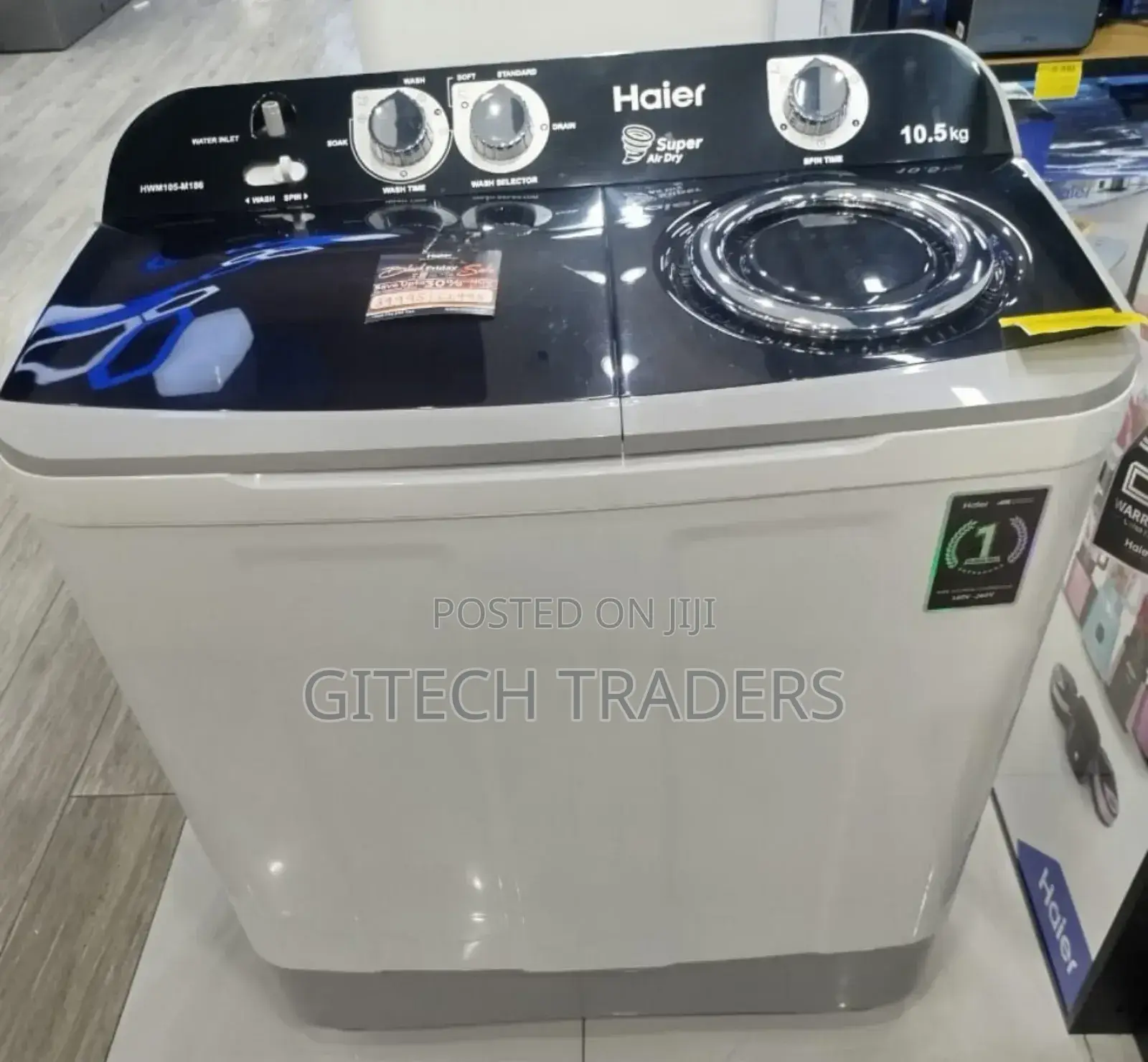 Haeir 10.5kgs Twin Tub Semi Automatic Washing Machine
