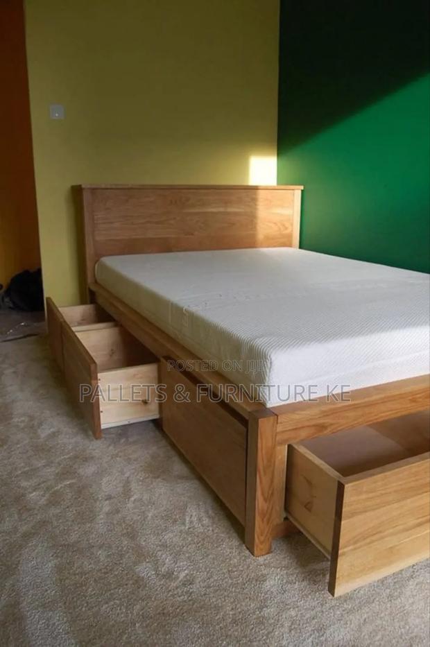 Canopy Wooden Bed /Oak Bed - main view