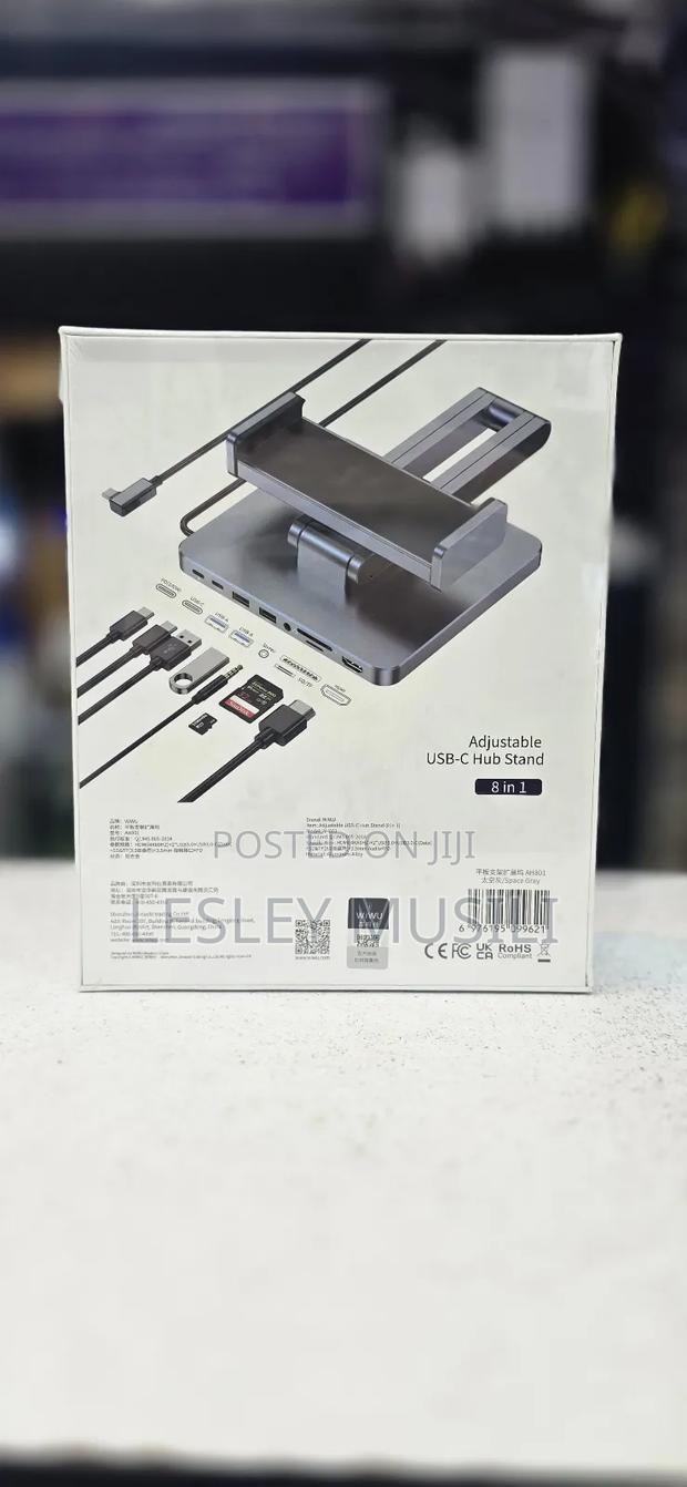 Wiwu Adjustable Usb C Tablet Hub Stand 8 in 1 - thumbnail 2