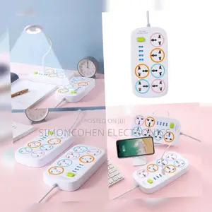 Power Extension Cable With 6 Sockets 4 Usb Charging Ports